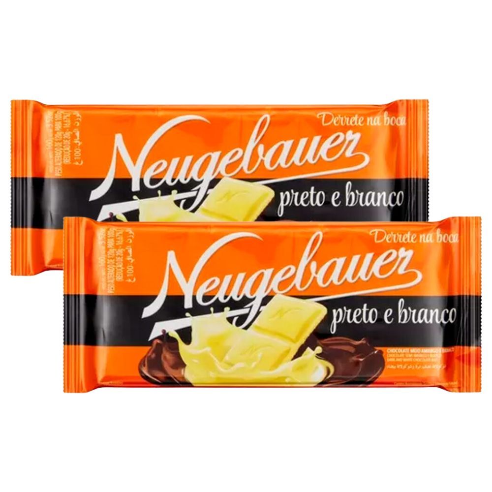 Kit 2 Chocolate Neugebauer Preto e Branco 80g em Oferta na Shopee