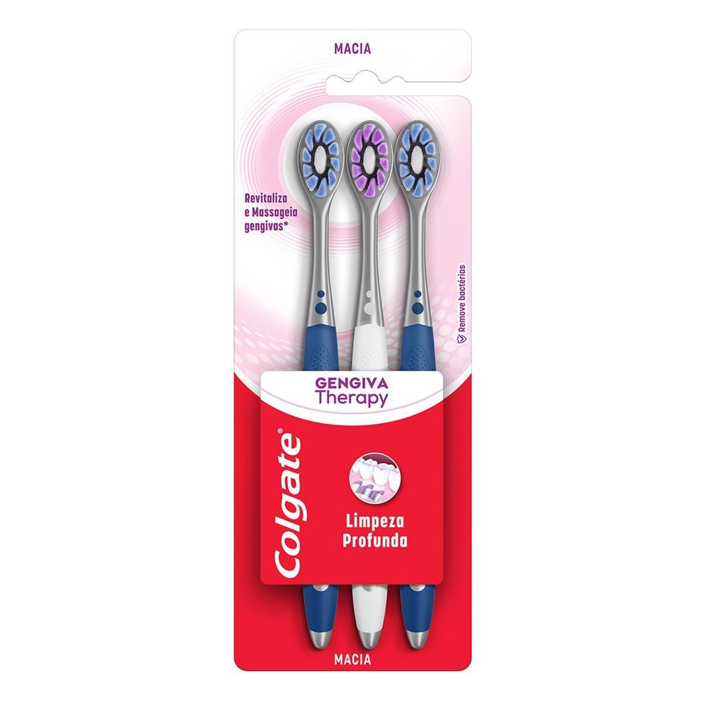 Escova Dental Macia Colgate Gengiva Therapy 3 Unidades em Oferta na Shopee