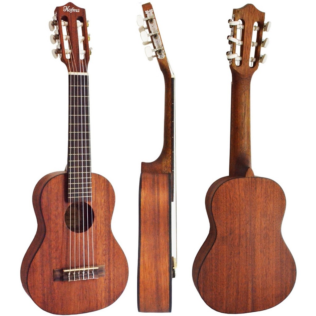 Guitalele Hofman GK6M STNT Guitarra Ukulele 6 Cordas Nylon Barítono Mogno Profissional Alta Fidelidade Som Hi-Fi Cancela