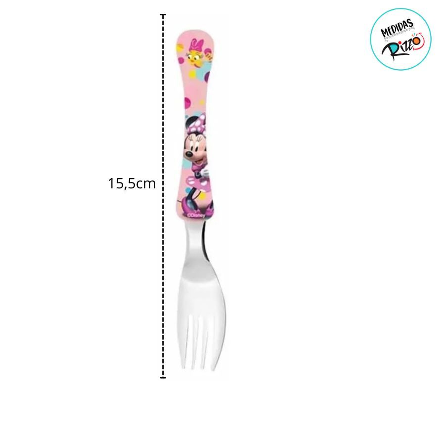 Kit Colher, Faca e Garfo Infantil - Minnie Mouse - 1 unidade - Disney Original - Rizzo