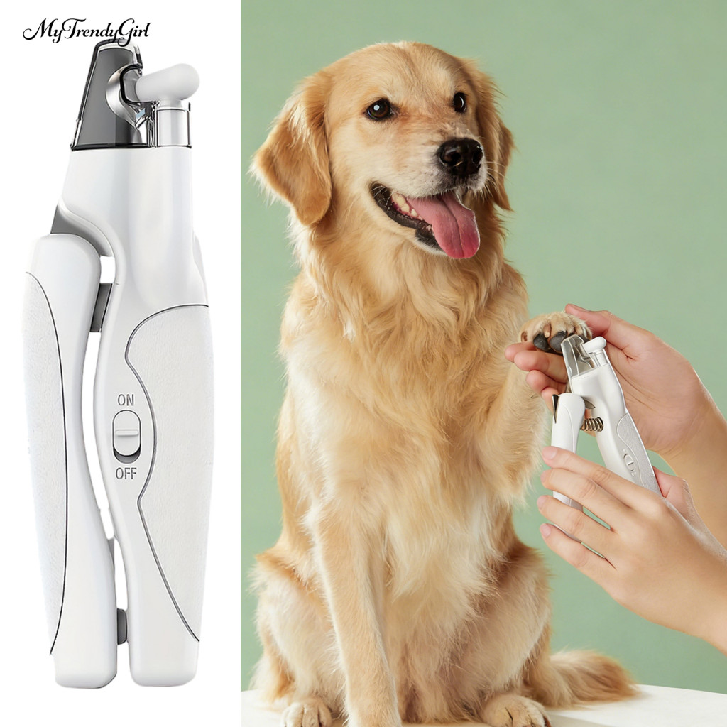 Pet Nail Clippers Safe Cutter Rechargeable Clipper with Led Light Stainless Steel Blade Catcher File – Grooming Tool f