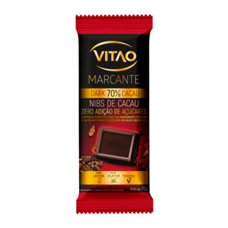 Chocolate Vitao Marcante Dark 70% Cacau Zero Açúcar 70g em Oferta na Shopee