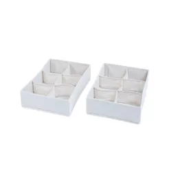 Kit Organizador Dobrável Divisórias Linho Offwhite C/2 - Oikos
