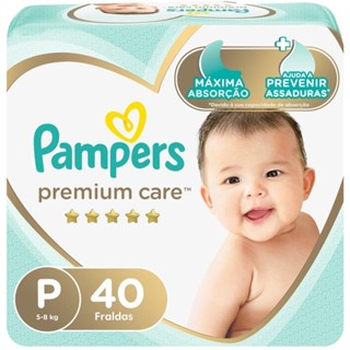 Fralda Pampers Premium Care Mega P Com 40 Unidades em Oferta na Shopee