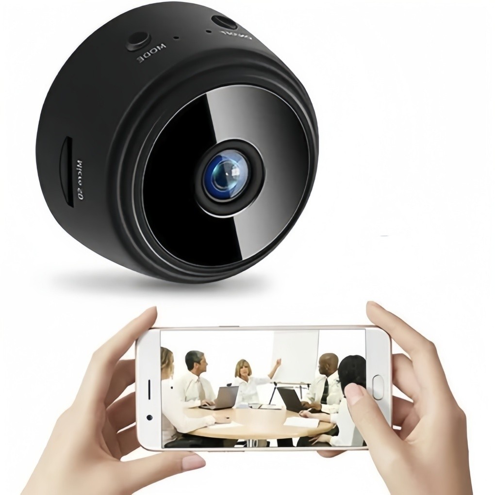 Mini Câmera Wi-Fi A9 Full HD 1080p com Visão Noturna, Detecção de Movimento e Rotação 360° em Oferta na Shopee
