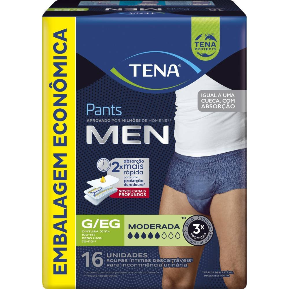 Roupa Íntima Tena Pants Men G/eg 16 Unidades em Oferta na Shopee