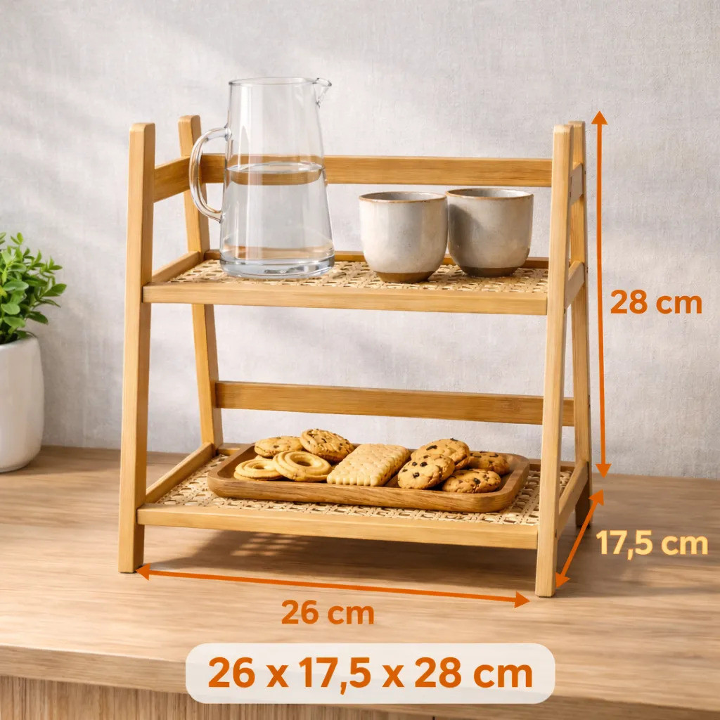 Prateleira Organizador Multiuso Bambu Cozinha Banheiro — imagem 2 de 2