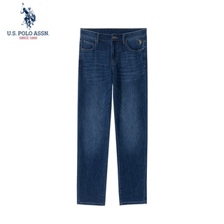 Uspoloassn American Poloassn Association Spring Jeans masculinos Fit Slim-fit Calças de perna reta Vaca lavada