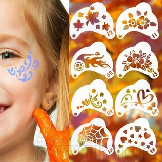 Kit De Modelo De Pintura Facial Para Festa Infantil | Estênceis Reutilizáveis Com Desenhos De Animados , Ferramenta De A
