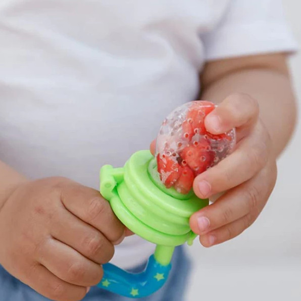 Chupeta Alimentadora Com Mordedor Para Bebê Em Silicone Porta-Fruta - Envio Imediato