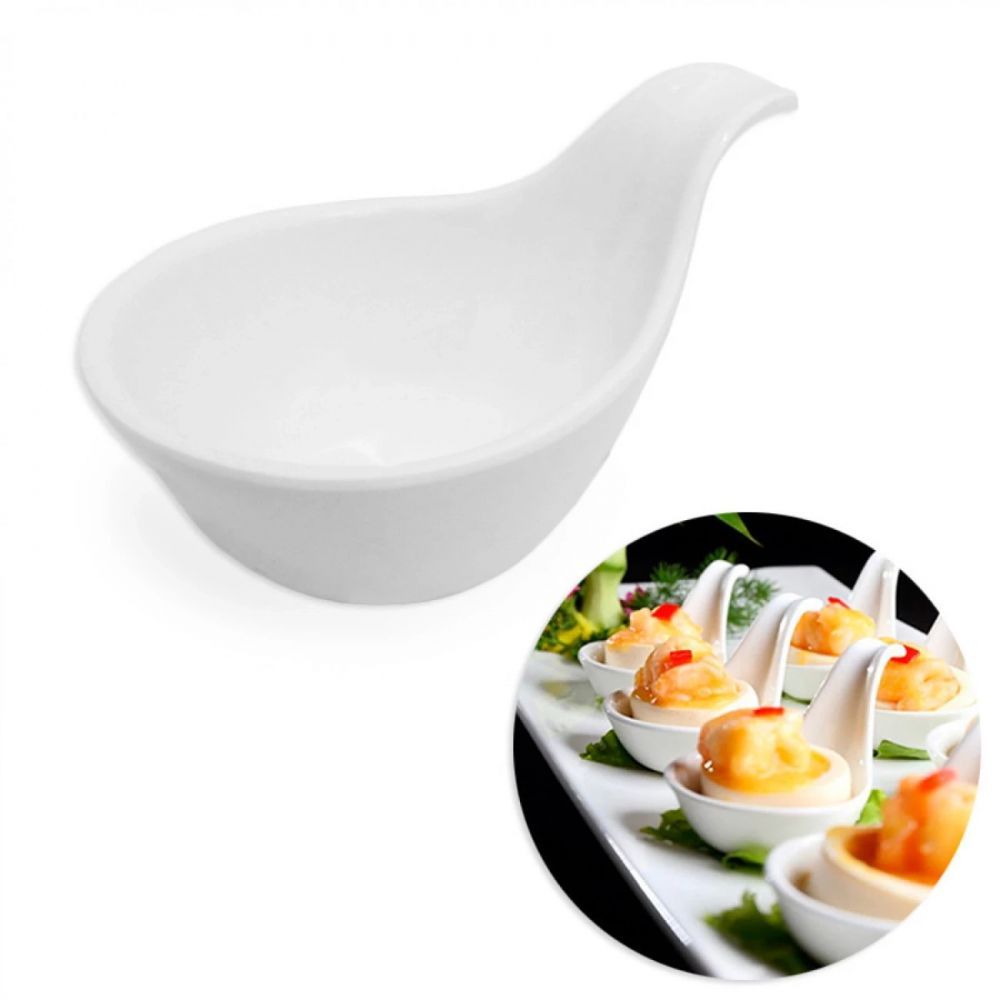 Colher de Melamina Branca para Finger Food e Molhos Buffet Eventos 1 Und em Oferta na Shopee