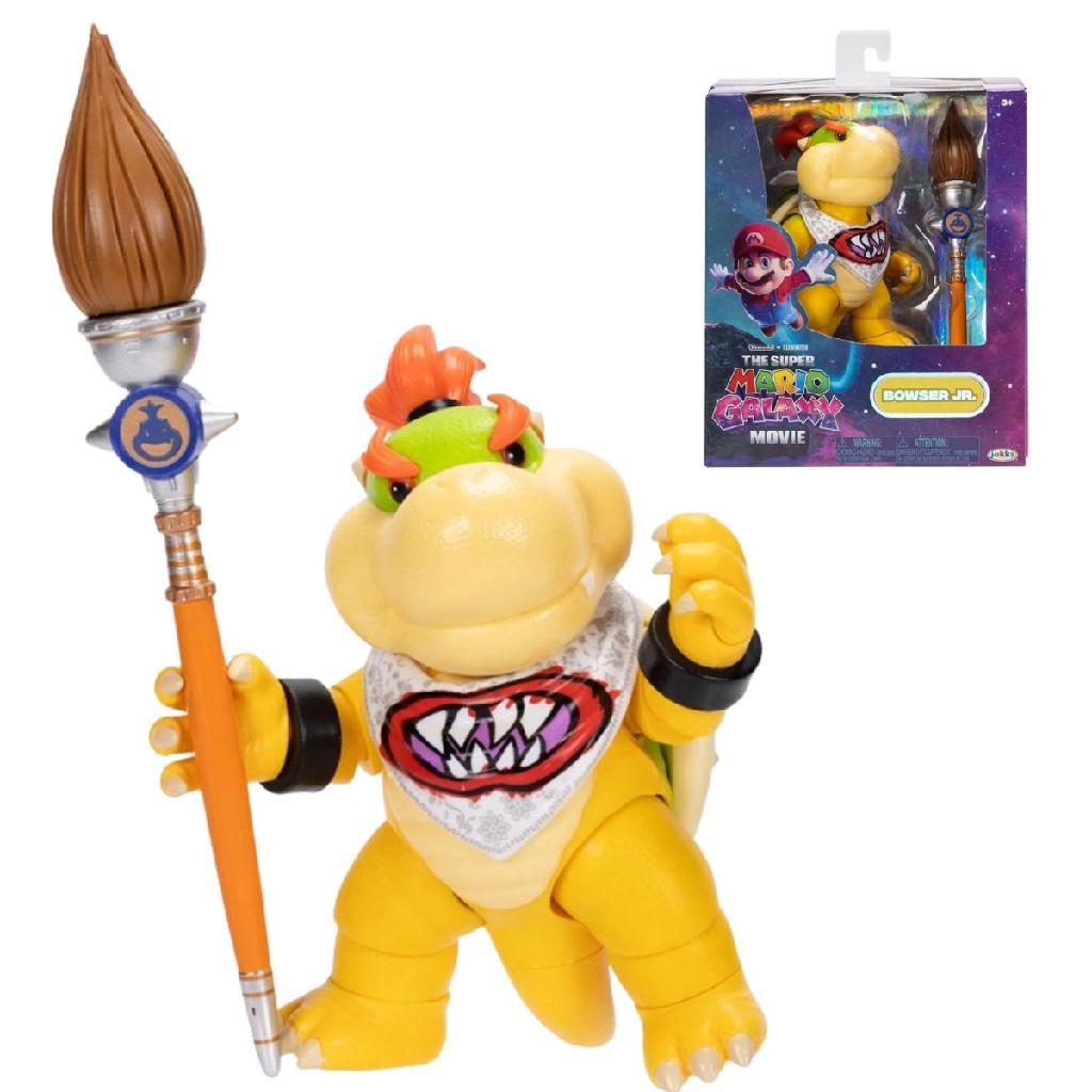 Boneco Bowser Jr Articulado 14cm Super Mario Galaxy Movie Com Cetro Sunny