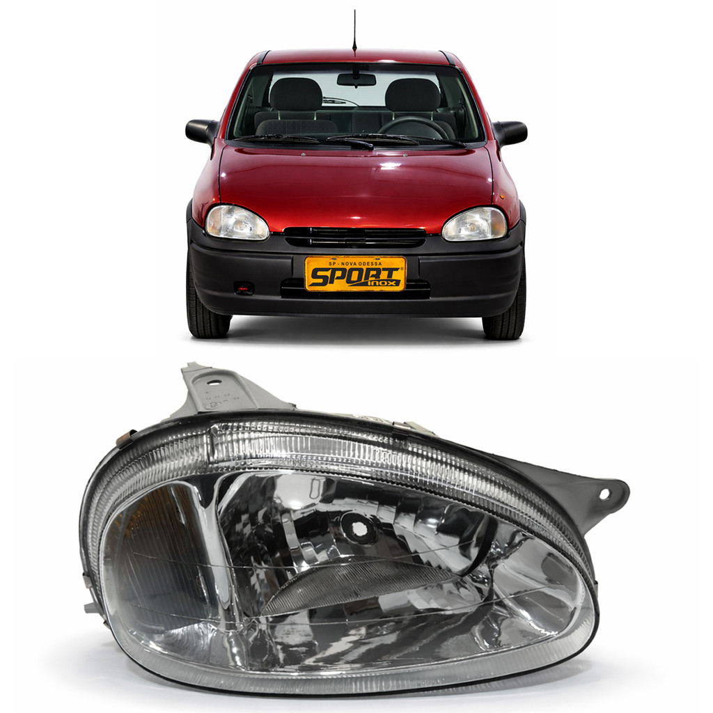 Farol Para Corsa 2000 Até 2010 Mascara Cromada LD LE Vidro em Oferta na Shopee