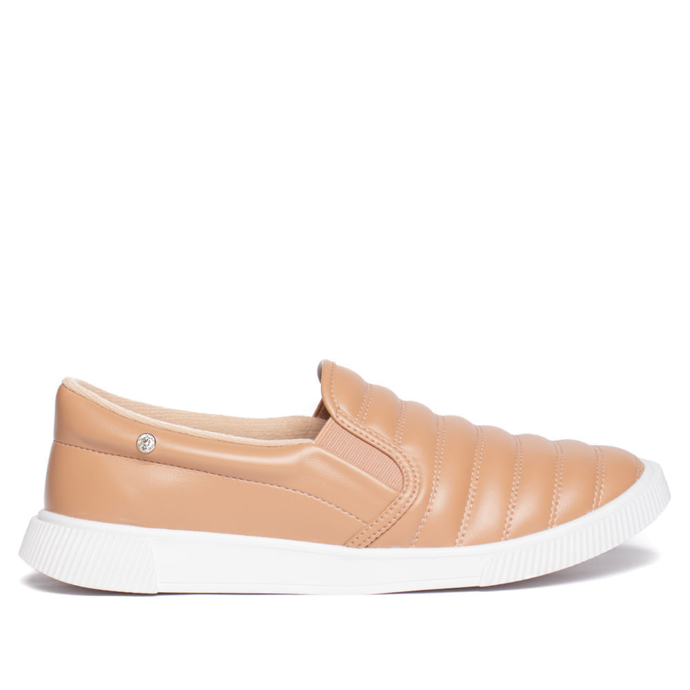 Tênis Feminino Moleca Slip On Napa Suprema Bege em Oferta na Shopee