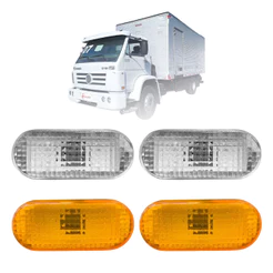 Kit 2 Lanternas Lateral Caminhão VW Worker 2000 a 2015 13170 13180 15170 15180 Ambar ou Cristal