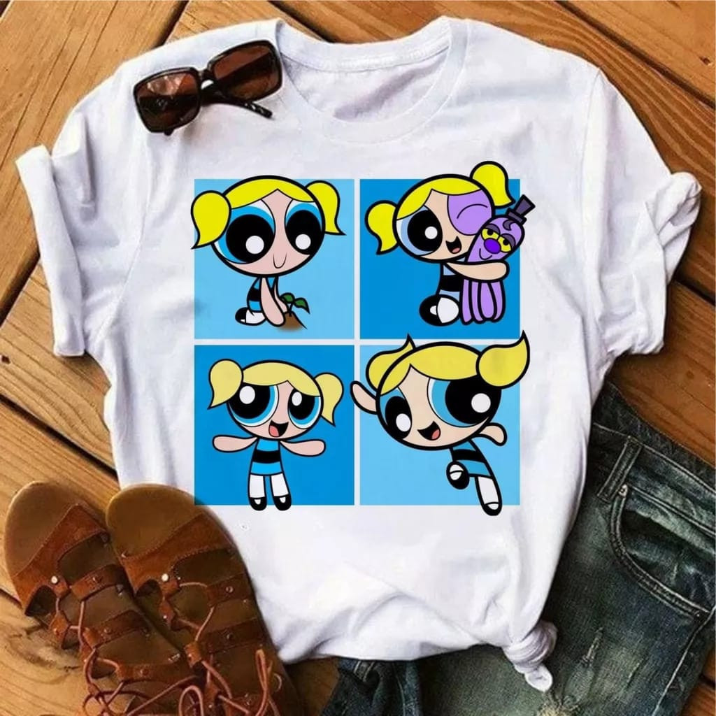 Tshirt Blusa feminina Meninas Super Poderosas, LINDINHA, DOCINHO, FLORZINHA, CAMISETA DESENHO ANIMADO