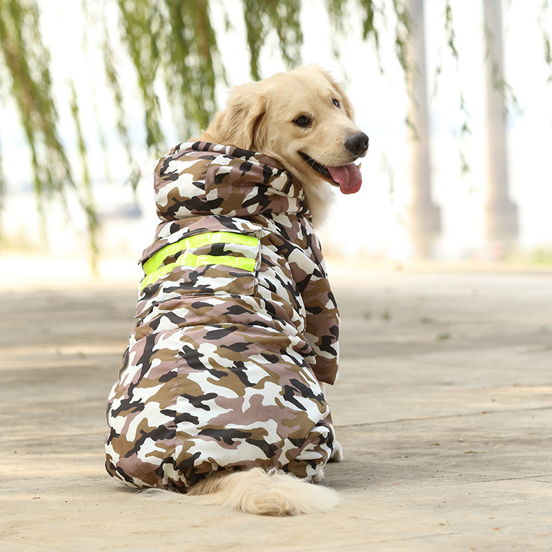 Capa de chuva para cachorro de quatro patas para animais de estimação médio grande cão Labrador Golden Retriever borda p
