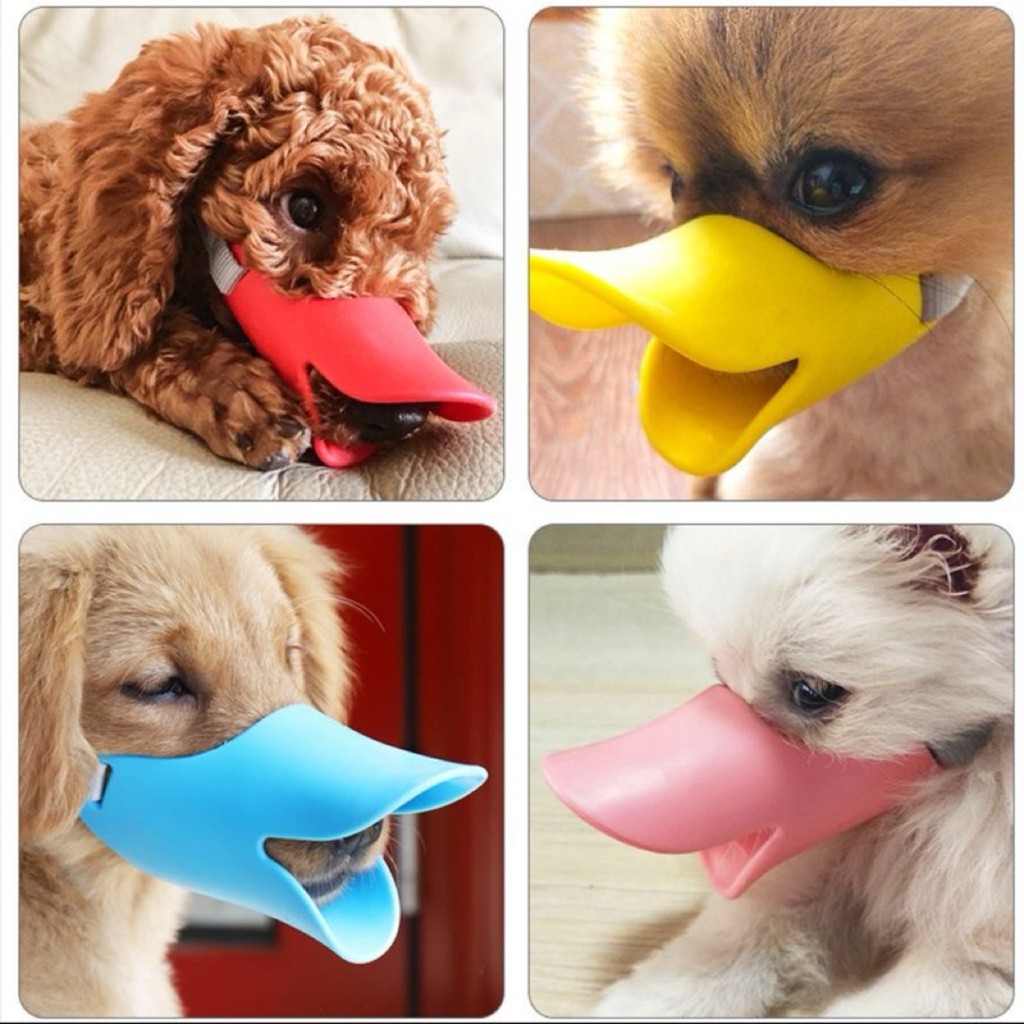 Focinheira Bico de Pato para Cães Pet Anti Mordida Latido Lamber Feridas Silicone Ajustável em Oferta na Shopee
