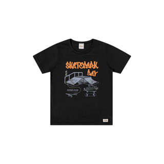 Camiseta Infantil Menino Estampa Skate Elian Preto em Oferta na Shopee