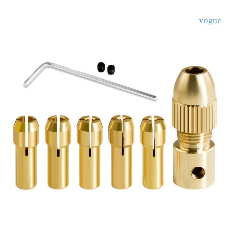jvogu 6 Peças Conjunto Mandril Broca Kit Ferramenta Rotativa Troca Rápida Chave 0 5-3mm Acessório