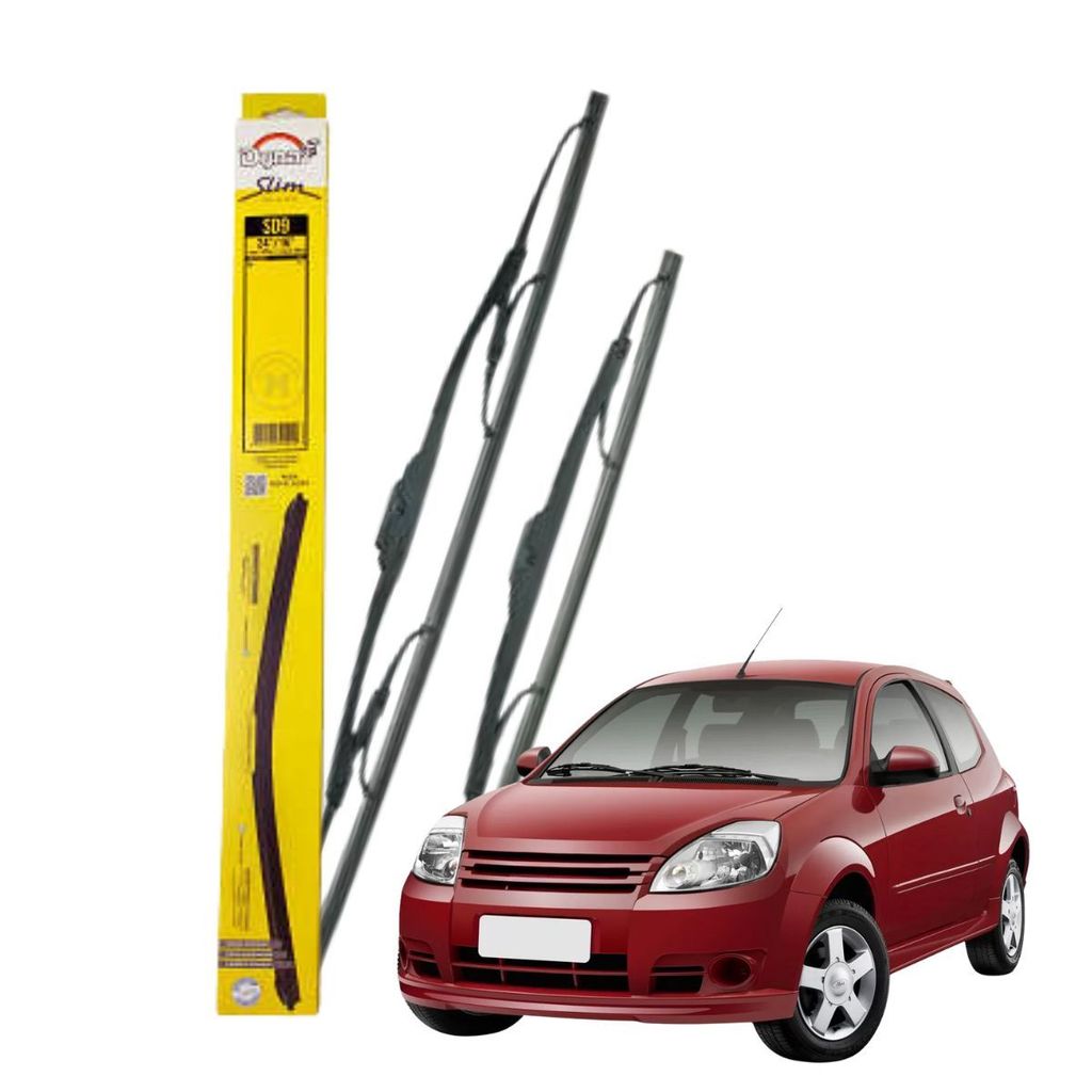 PAR PALHETA LIMPA VIDRO PARABRISA DIANTEIRO BRAÇO LIMPADOR PARA FORD KA 19/17POLEGADAS - DYNA