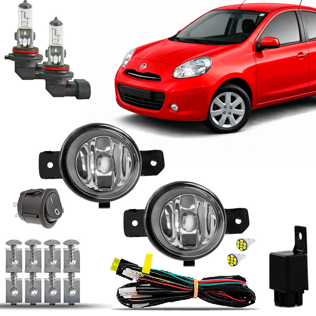 Kit farol de Milha Farolete Cibie Neblina Completo Nissan March 2006 2007 2008 2009 2010 2011 2012 2013 2014 2015 2016 em Oferta na Shopee