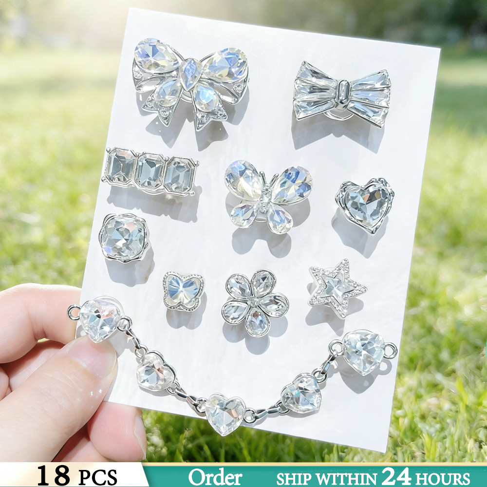 10 peças de encantos sandálias em formato de borboleta retrô botões decorativos DIY acessórios de sapato removíveis em Oferta na Shopee