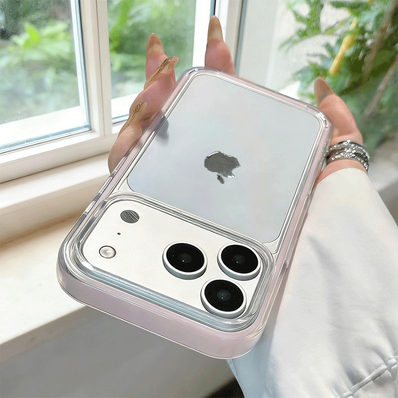 Logotipo De Luxo Quadro Sólido Claro 2IN1 Caso Para iPhone 17 17Air 16 15 Pro Max 14 Plus 11 12 13 iPhoneX Xs XR 11Pro 1