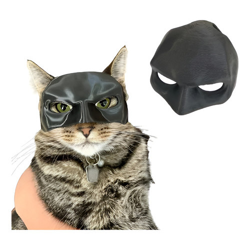 Máscara Para Gato Batman Cosplay Morcego Fantasia Halloween  Preto Máscara Batman Para Gato