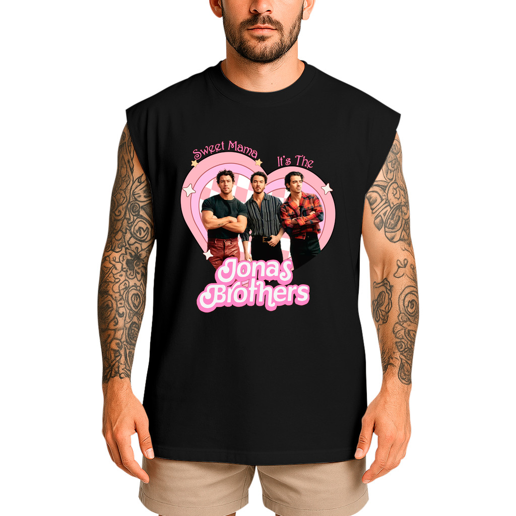 Regata Oversized Machão Jonas Brothers Sweet Mama It´s the Jonas Brothers Coração