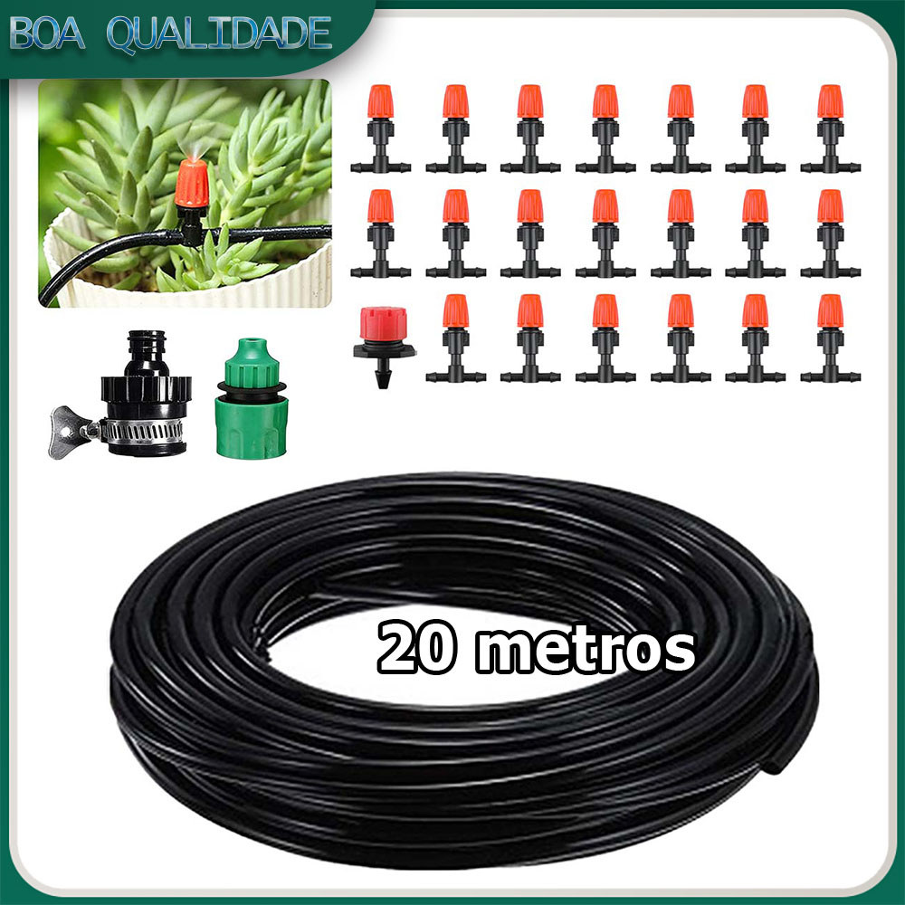 Kit 24 Mangueira de irrigação por gotejamento de 20m mangueira de irrigação aspersor conector universal conector lateral