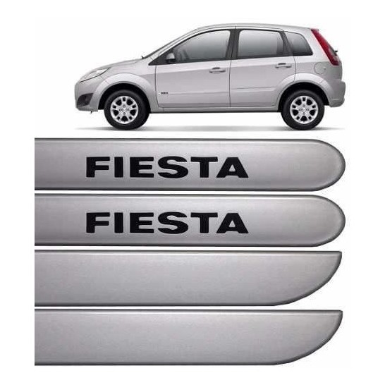 Jogo Friso Lateral Fiesta Rocam 2011 2012 2013 Prata Enseada