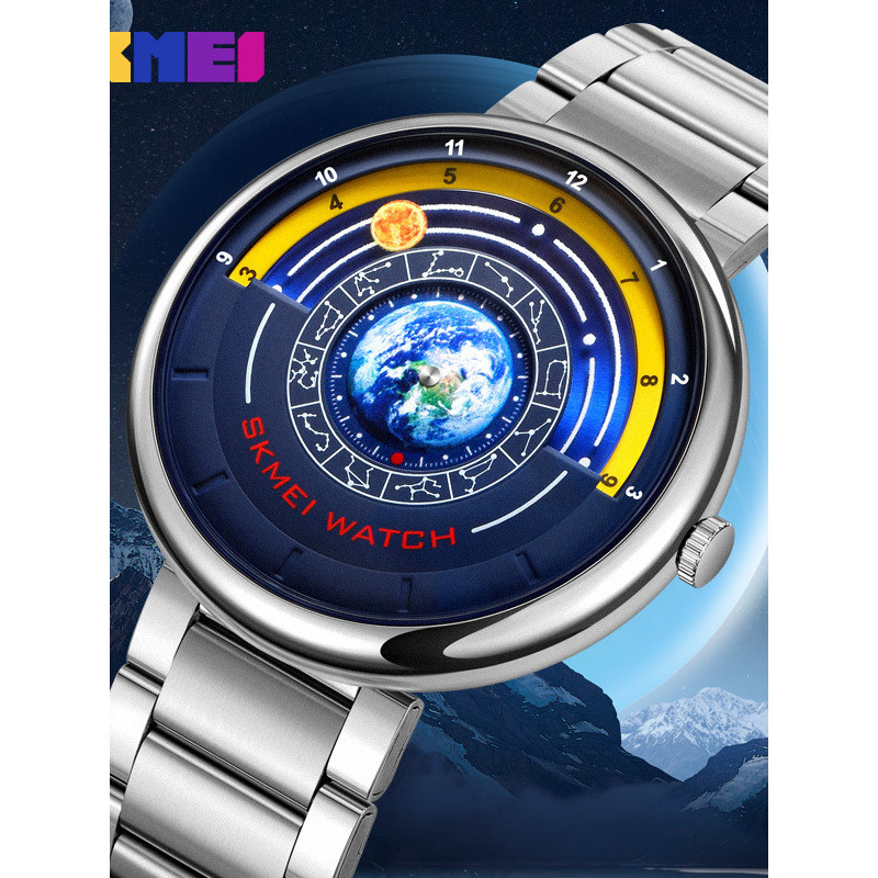 SKMEI Moment Beauty Brand Trendy Cool Fashion Casual Masculino Relógio de quartzo com pulseira de aço exclusivo