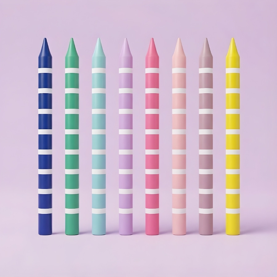 Vela Palito Colorida Listras Brancas - 10cm - 8 unidades - Rizzo em Oferta na Shopee