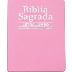 Bíblia Sagrada | Letra Jumbo | ARC com Harpa | Palavras de Jesus em Vermelho | Luxo Rosa