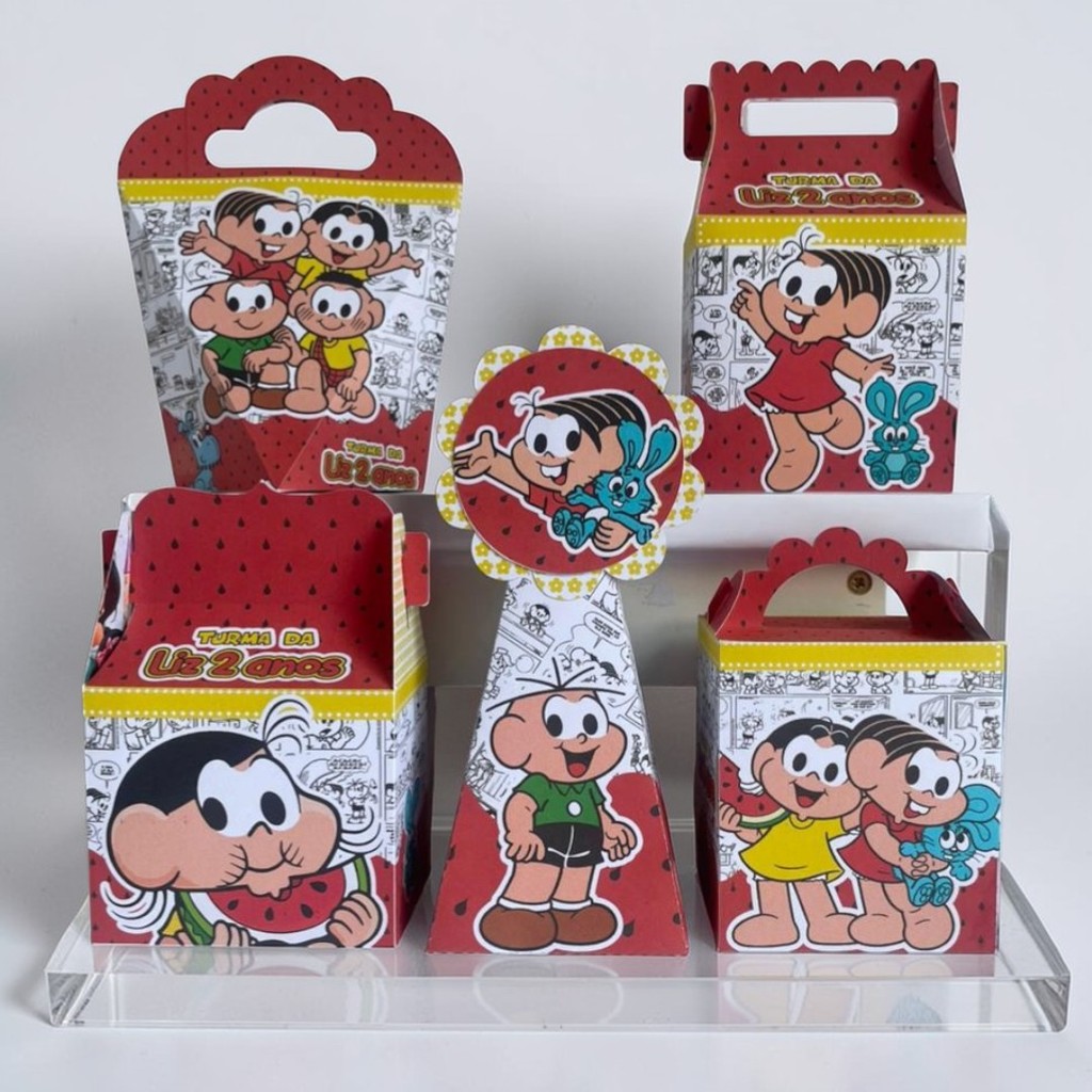 Personalizados TURMA DA MÔNICA   (PEGUE E MONTE) - lembrancinha - aniversario - caixinhas personalizadas