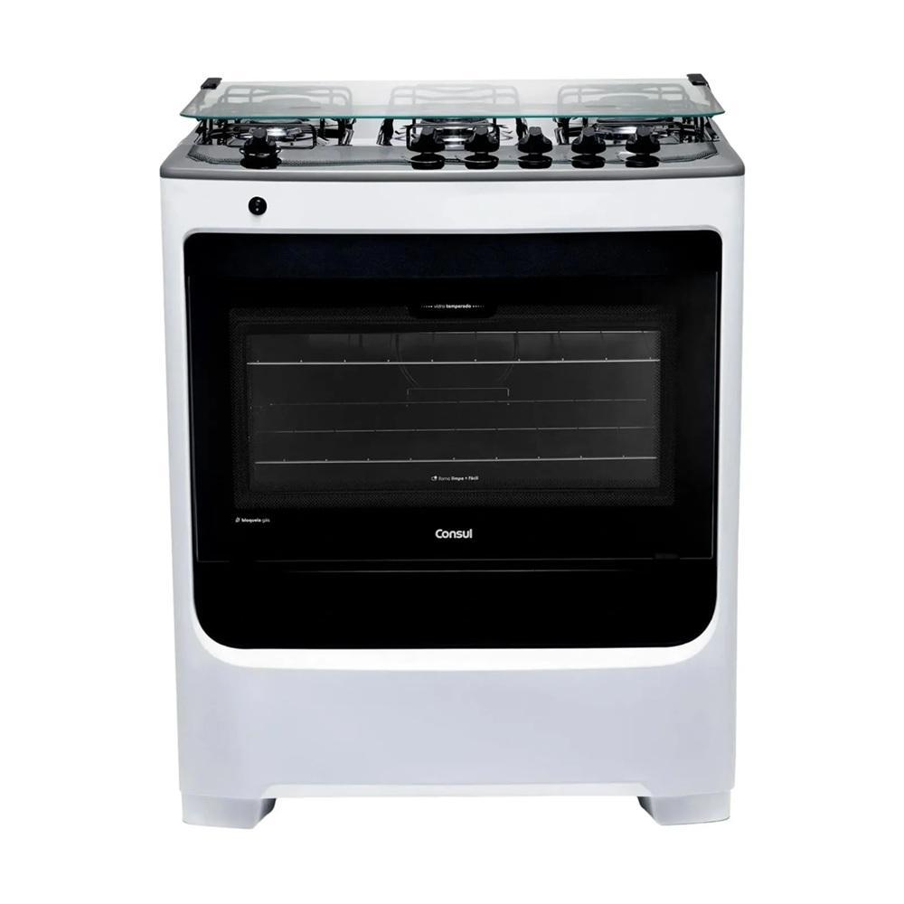 Fogão Consul 5 Bocas com Acendimento Automático Branco CFS5NAB Bivolt