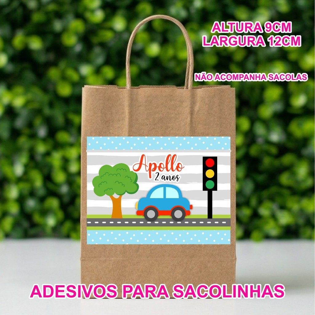 Adesivos Carrinhos - Carros para SACOLINHA festa infantil lembrancinhas rótulo etiquetas Personalizados