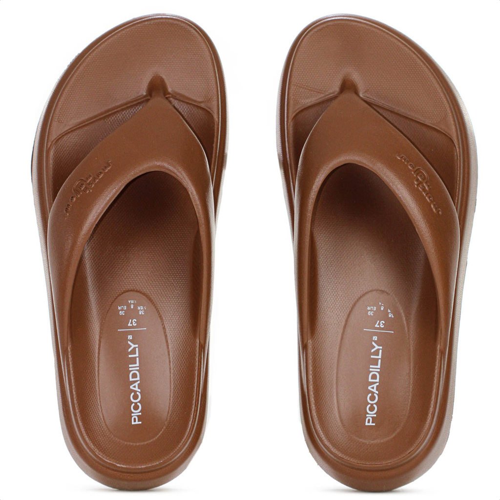 Chinelo Piccadilly Marshmallow Flatform Marrom - Feminino