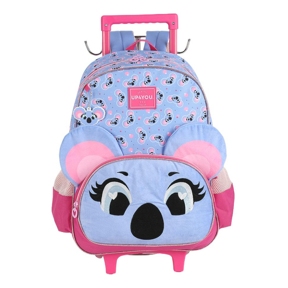 Mochila De Rodinhas Com Alça Luxcel Up4you Coala Violeta Cor Lilac