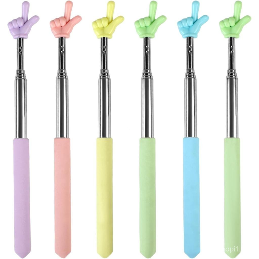 Azureal 6 Peças de Ponteiros de Dedo, Ponteiros de Dedo Coloridos Extensíveis, Mini Ponteiros Retráteis para Professores
