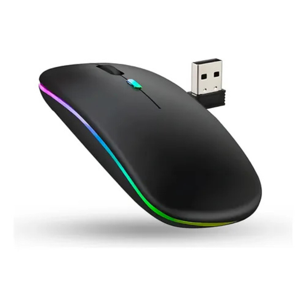 Mouse Recarregável Sem Fio Wireless 2.4GHz LED