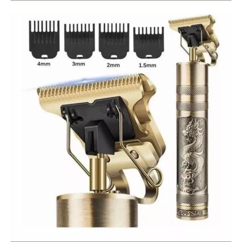 Máquina Acabamento Cabelo Barba Vintage T9 Dourada 110v/220V - T9 Vintage