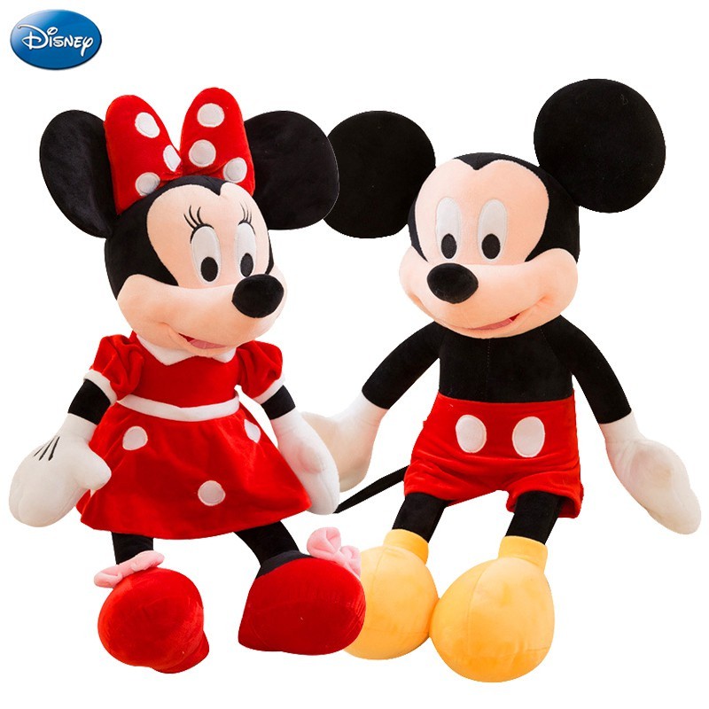 Brinquedo de Pelúcia Disney de 50cm do Mickey e da Minnie, Presente de Aniversário