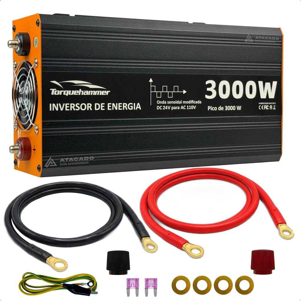 INVERSOR 3000W 24V PARA 220V OU 110V  TORQUEHAMMER