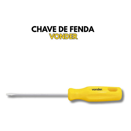 Chave de Fenda 1/8" x 3" em Aço com Ponta Magnetizada Cabo Ergonômico Vonder