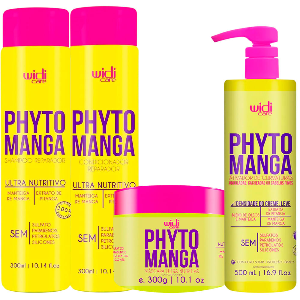 Kit Widi Care Phytomanga Shampoo + Condicionador + Ativador De Cachos Efeito Lev