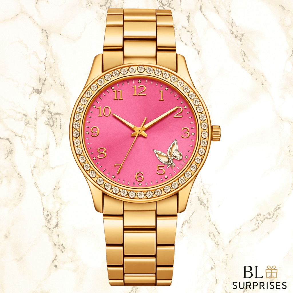 Relógio Feminino Prata Rose Dourado Banhado a Ouro 18K Resistente a Água Quartzo em Aço Inoxidável em Oferta na Shopee