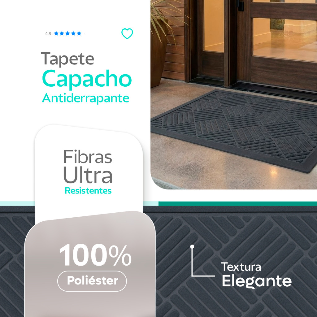 Kit 6 Tapetes Capacho emborrachado Antiderrapante 40x60cm Porta Entrada casa apartamento limpa pé