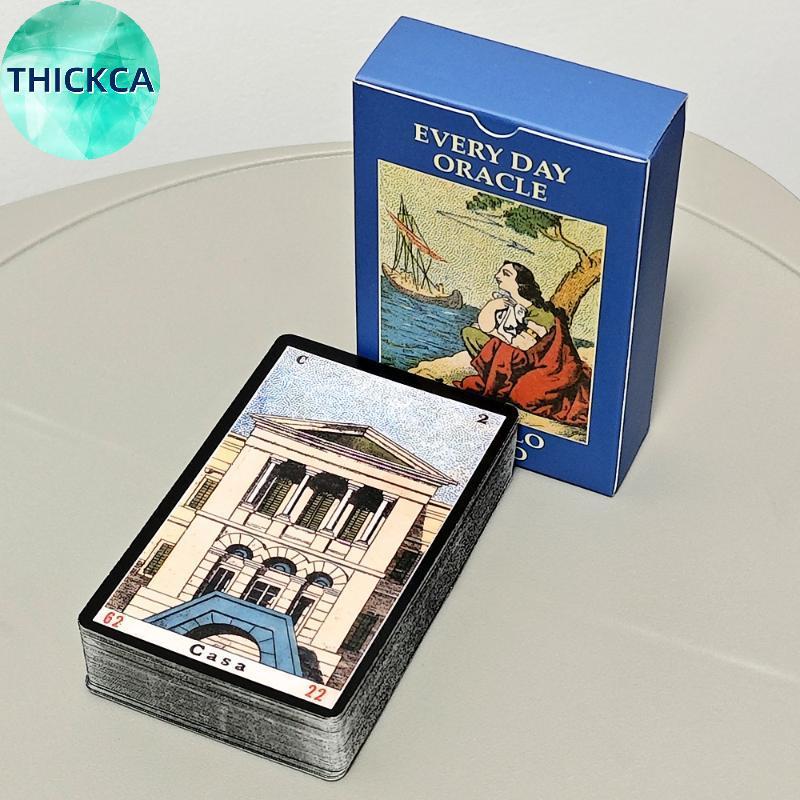 thickca 52 Peças Cartas Oracle Síbil 9 * 6cm Todos Os Dias Deck Sibilla Baralho Italiano Para Jogo De Festa , Presente D